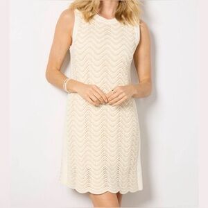 Evereve Size S Crochet White/Cream Charlie Sweater Dress